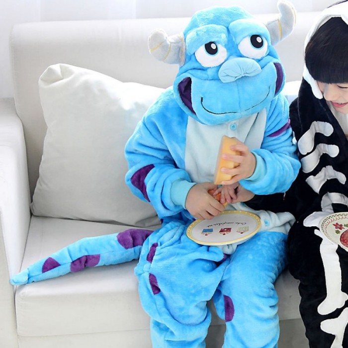 Skeleton/Sully Kids Animal Onesie Pajamas