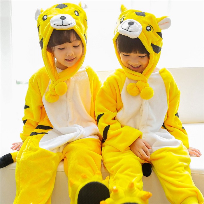 Animal Onesies long sleeve Pajamas,tiger kids animal onesie pajamas | D4  wkid2012032