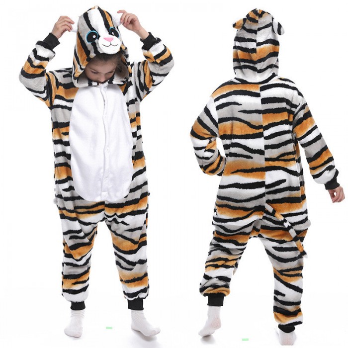 Zebra Kids Animal Onesie Pajamas