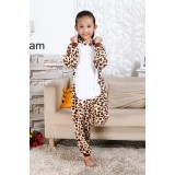 Leopard Print Bear Kids Animal Onesiess Pajamas Winter
