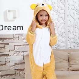 Animal Yellow Bear Kids Animal Onesiess Pajamas Winter