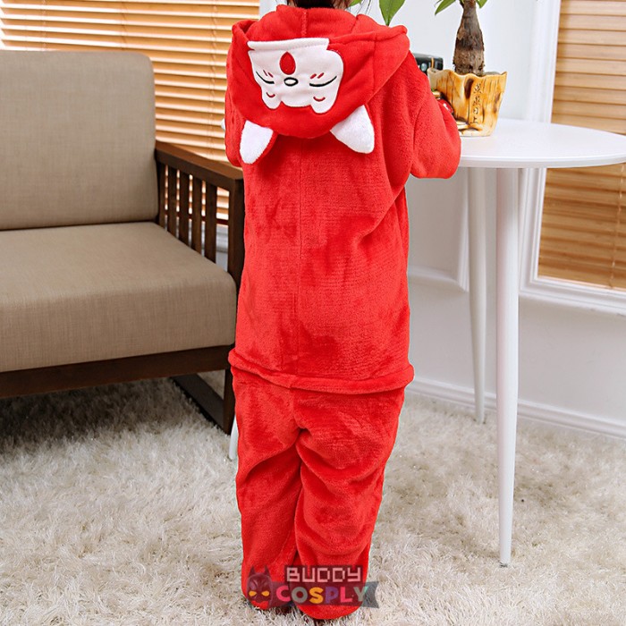 Red Little Fox Kids Animal Onesiess Pajamas