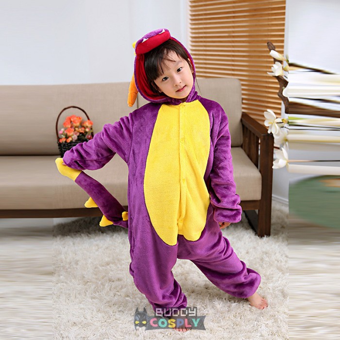 Purple Dragon Kids Animal Onesiess Pajamas