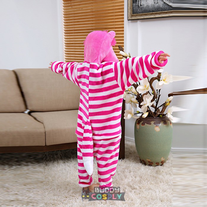 Cartoon Animal Pink Cat Kids Animal Onesiess Pajamas