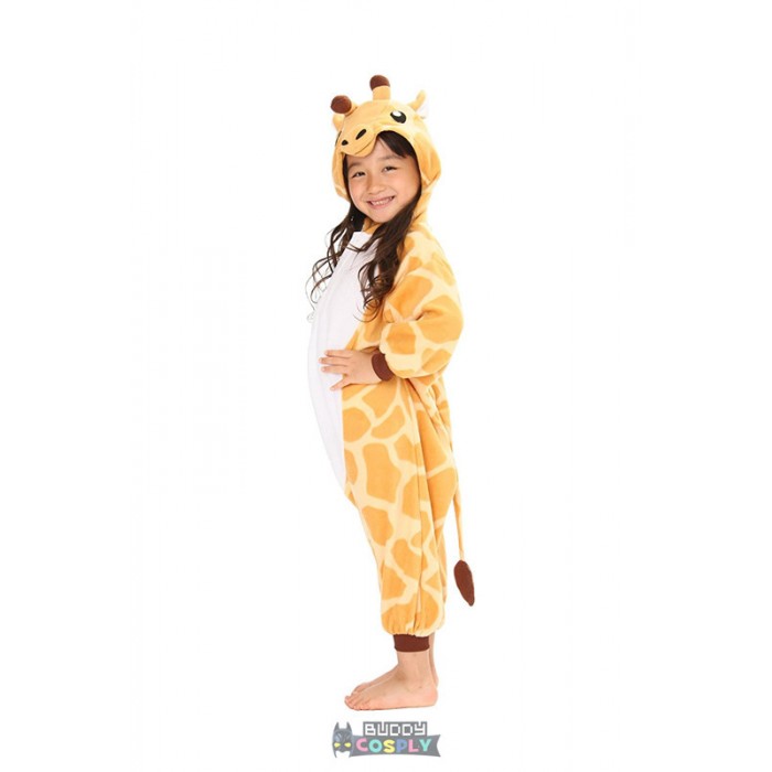 Kids Cartoon Giraffe Animal Onesiess Pajamas Costume