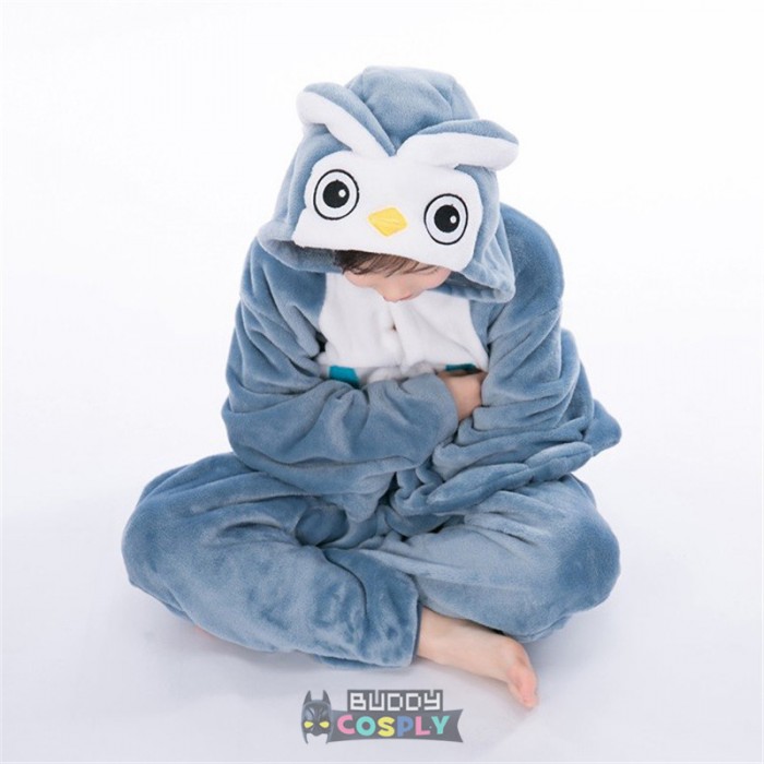 Animal Kigurumi Blue Owl Onesies Pajamas